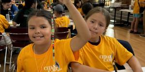 Two smiling campers.